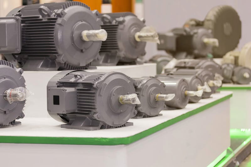 Variety of sizes of electrical motors
