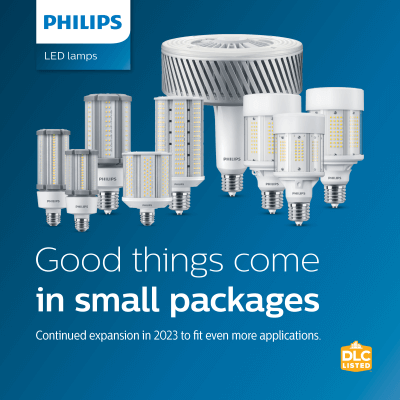 Philips newly launched high-wattage, high-voltage corn cob lamps offers a complete LED HID portfolio for every application and budget.