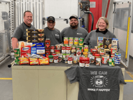 Kirby Risk hosts the first-ever company-wide food drive prior to Thanksgiving. 