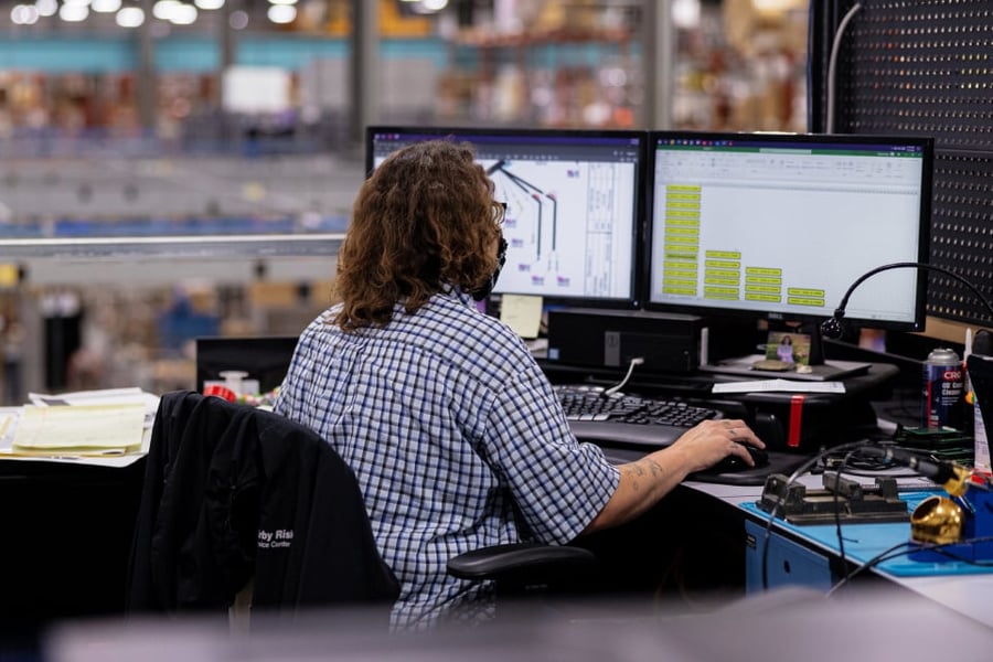 Man using the computer